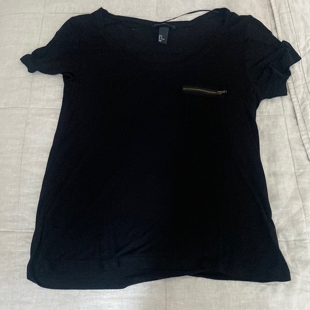 H&M black loose fit short sleeves T-shirt